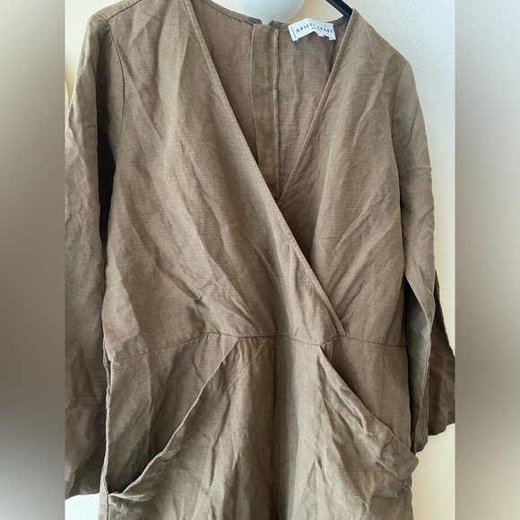Apiece Apart Khaki Neutral V-Neck Jumpsuit size 2 - Picture 6 of 14